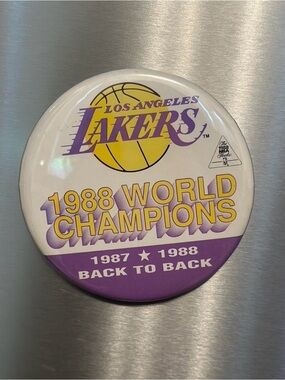 1988 World Champions Purple & White Button Magnet